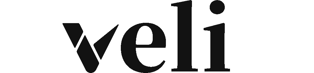 Schwarzes veli Logo auf transparentem Hintergrund.