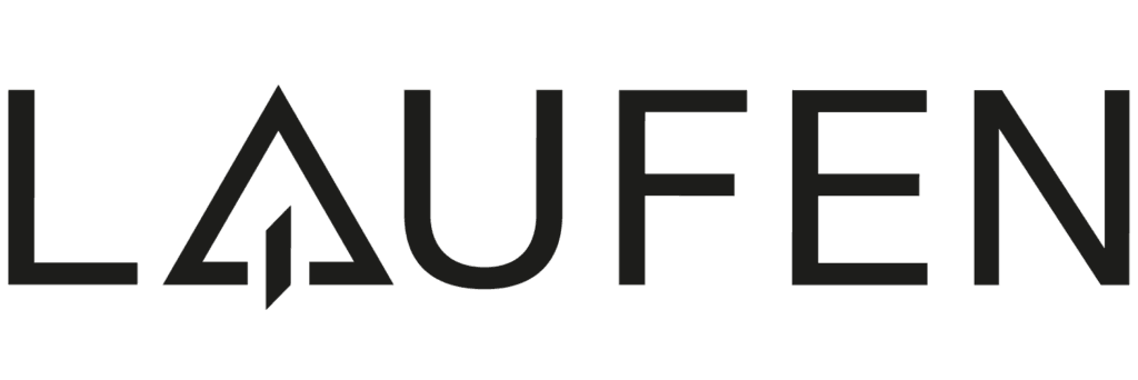 LAUFEN Logo – schwarzer Schriftzug auf weißem Hintergrund.